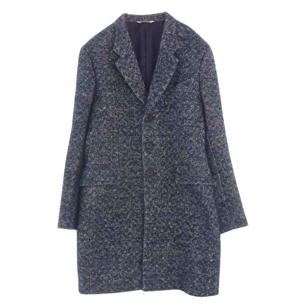 Paul Smith ポール・スミス COLLECTION コレクション PC-SL-52681 モヘヤ リネン ウール アルパカ MIX シャギーツイード チェスターコート グリーン系 M【中古】