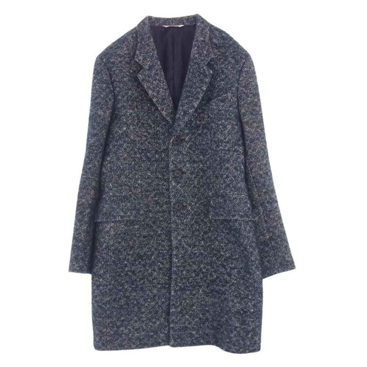 Paul Smith ポール・スミス COLLECTION コレクション PC-SL-52681 モヘヤ リネン ウール アルパカ MIX シャギーツイード チェスターコート グリーン系 M【中古】