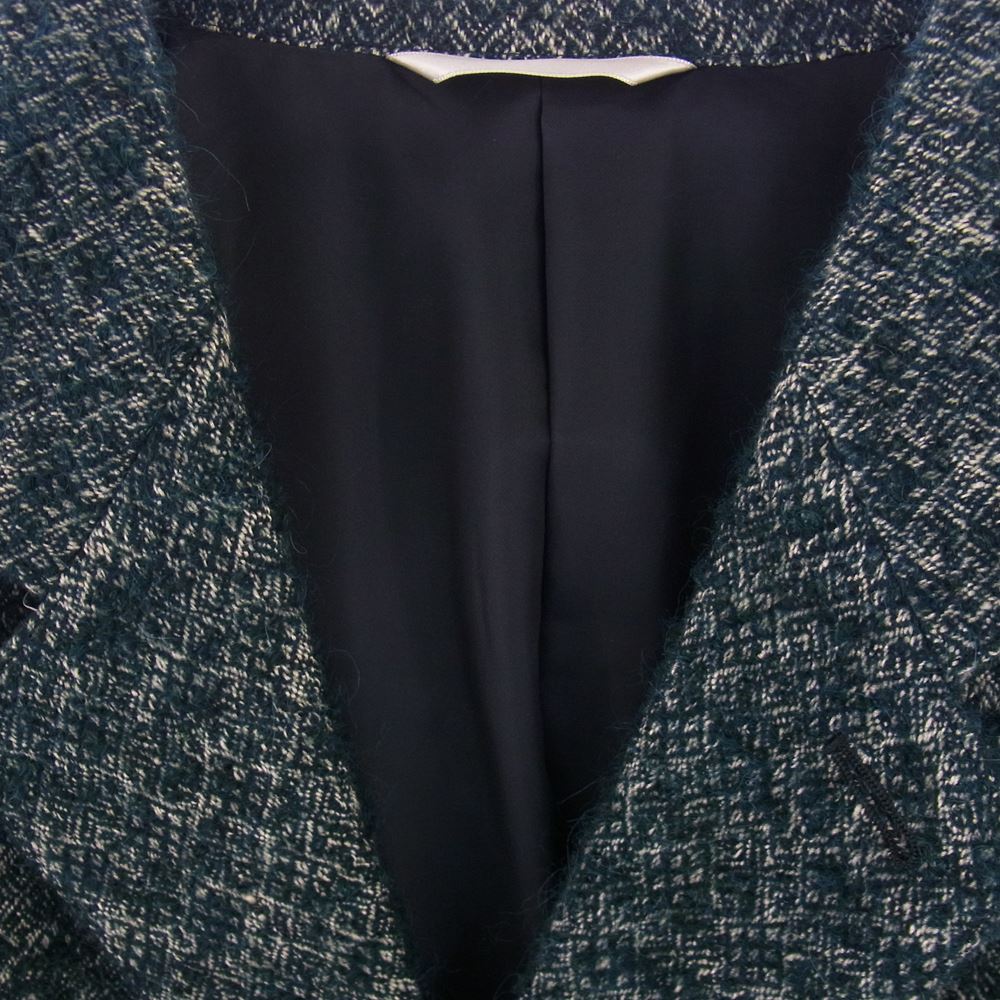 Paul Smith ポール・スミス COLLECTION コレクション PC-SL-52681 モヘヤ リネン ウール アルパカ MIX シャギーツイード チェスターコート グリーン系 M【中古】