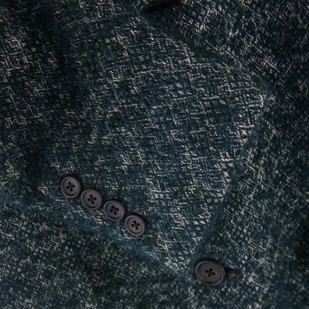 Paul Smith ポール・スミス COLLECTION コレクション PC-SL-52681 モヘヤ リネン ウール アルパカ MIX シャギーツイード チェスターコート グリーン系 M【中古】