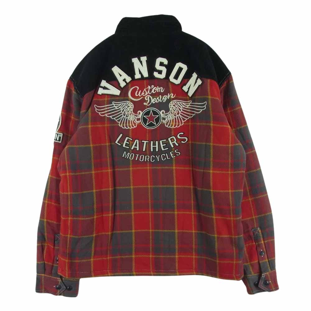 VANSON バンソン NVSL-2107 CPO 中綿 チェック シャツ ジャケット 中国製 レッド系 グレー系 ブラック系【中古】