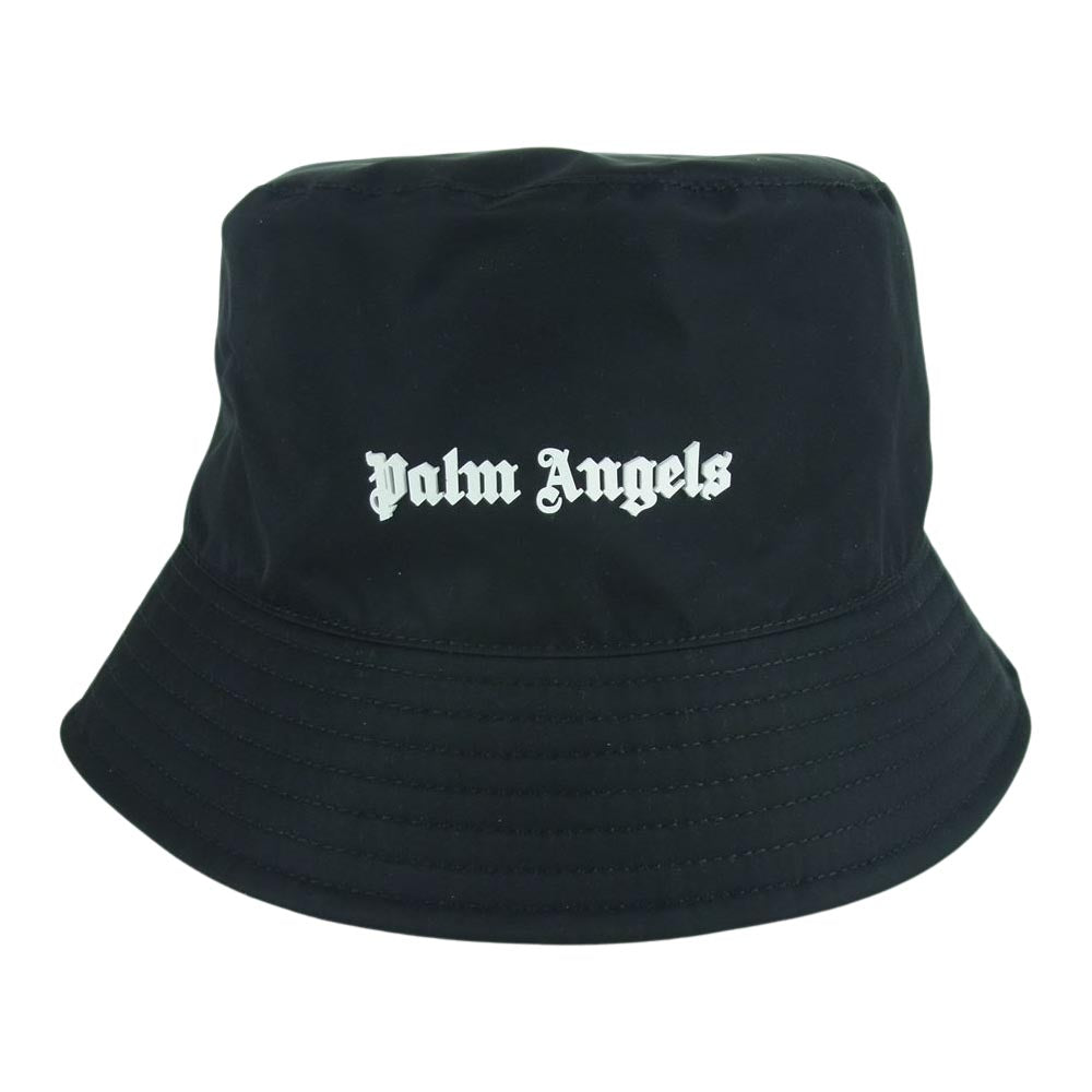 PALM ANGELS パームエンジェルス PWLA011C99FAB001 Nero bianco ロゴ バケット ハット 中国製 ブラック系【中古】