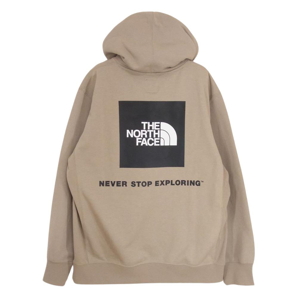 THE NORTH FACE ノースフェイス NT12034 BACK SQUARE LOGO HOODIE バックスクエアロゴ プルオーバー パーカー フーディ カーキ系 M【中古】