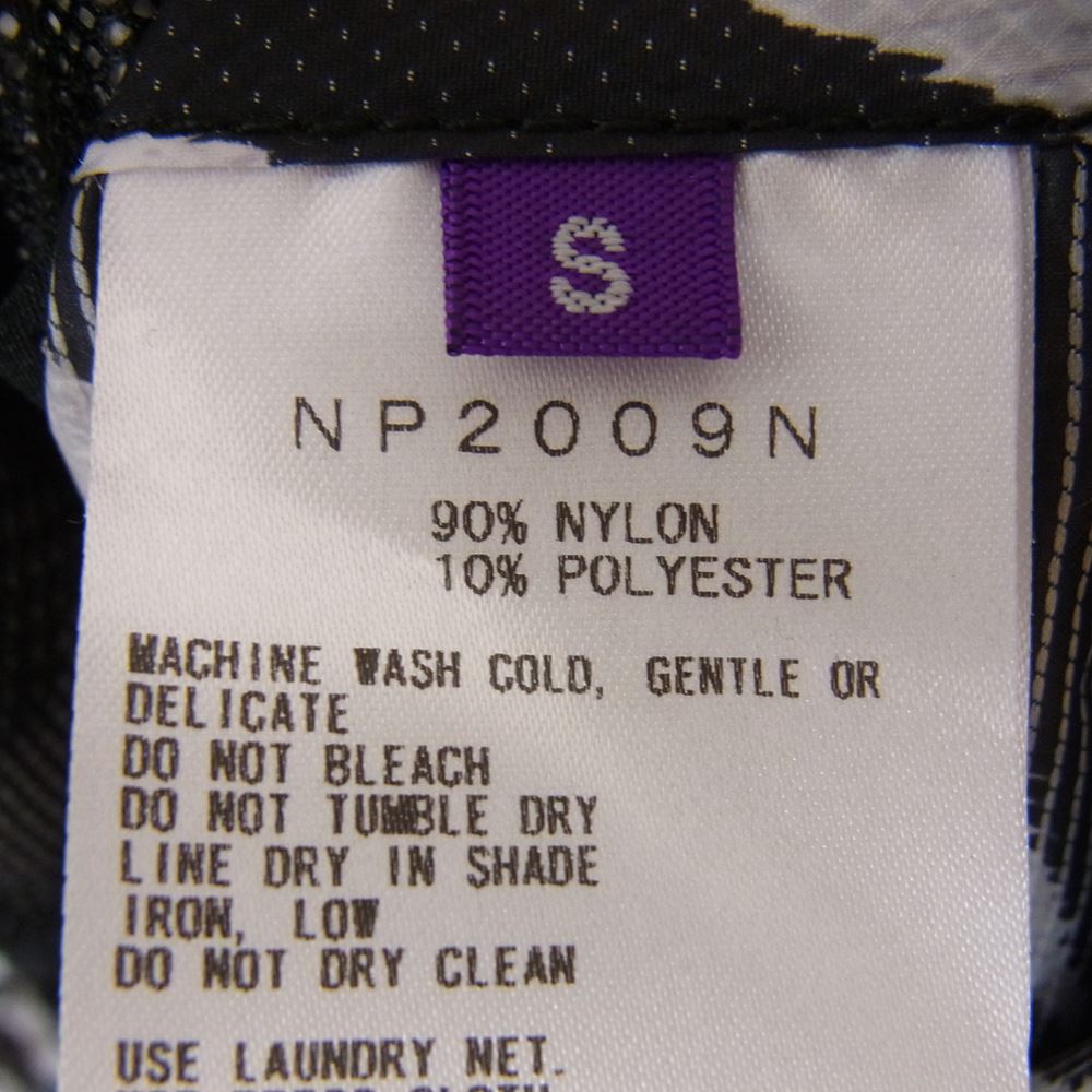 THE NORTH FACE ノースフェイス NP2009N PERTEX Zebra Print Mountain Wind Parka パーテックス ゼブラプリント マウンテンパーカー ジャケット ブラック系 S【中古】