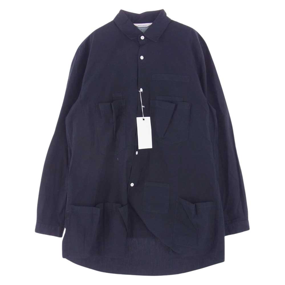 PORTER ポーター DWQOA101 DIGAWEL ディガウェル POCKET SHIRT by DIGAWEL マルチポケット 長袖 シャツ ネイビー系 2【極上美品】【中古】