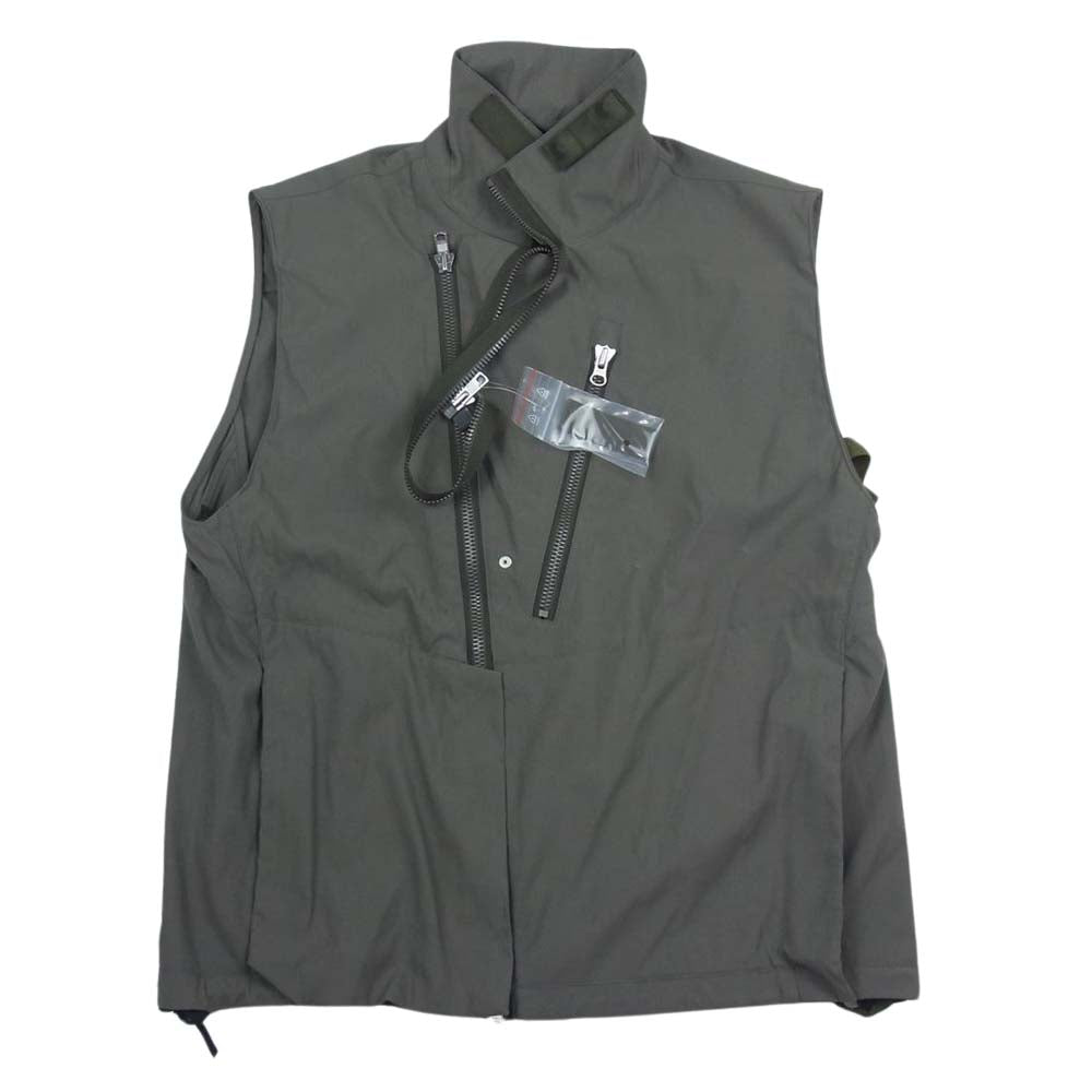 アクロニウム 23SS V68-M Nylon Strech Rider Vest ナイロン ストレッチ ライダー ベスト カーキ系 S【美品】【中古】
