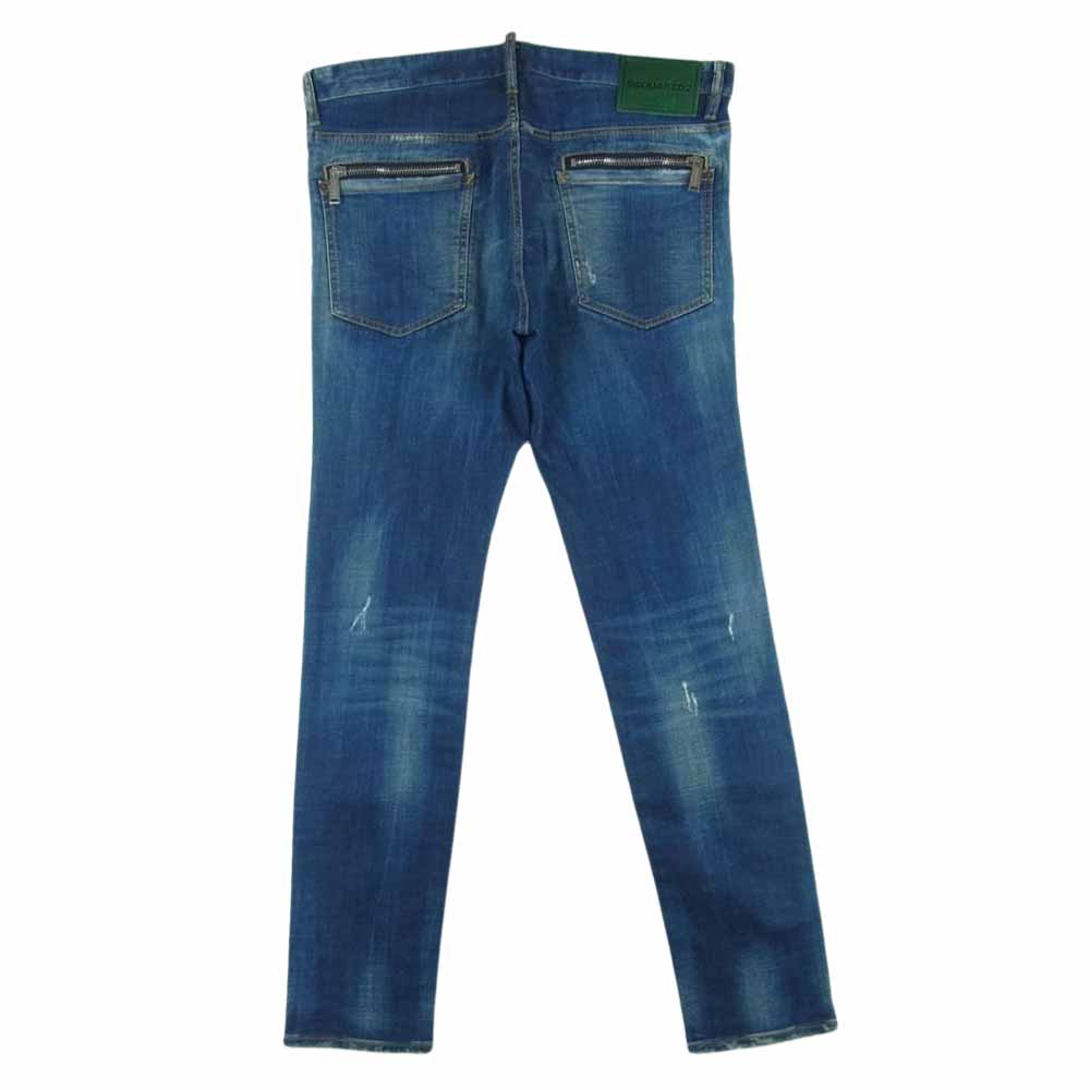 DSQUARED2 ディースクエアード S74LB0418 S30342 Cool Guy Jean クール ガイ ダメージ ストレート デニム パンツ ジーンズ インディゴブルー系 52【中古】