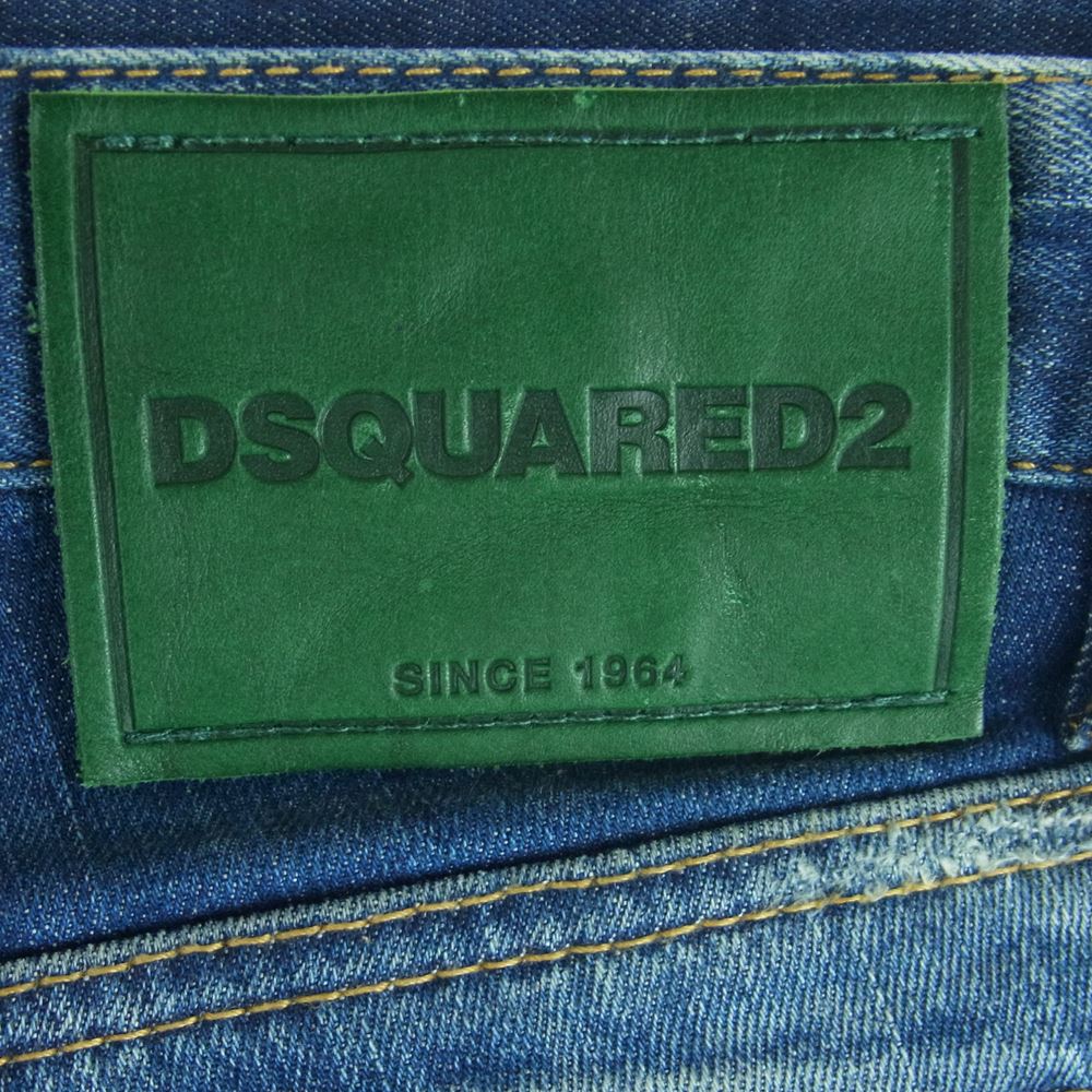 DSQUARED2 ディースクエアード S74LB0418 S30342 Cool Guy Jean クール ガイ ダメージ ストレート デニム パンツ ジーンズ インディゴブルー系 52【中古】