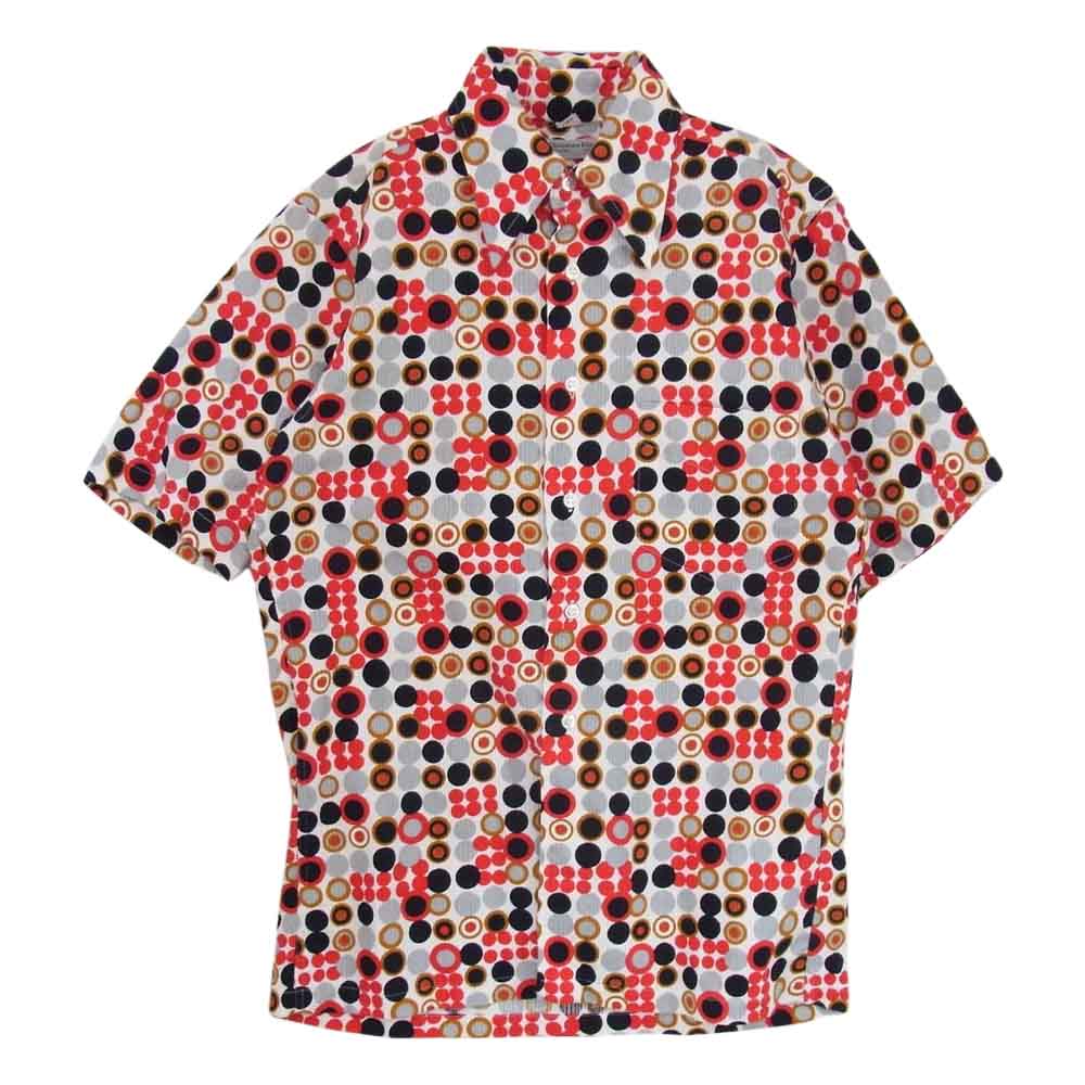 Christian Dior クリスチャンディオール RN13968 総柄 幾何学 半袖 シャツ レッド系 ホワイト系 S【中古】