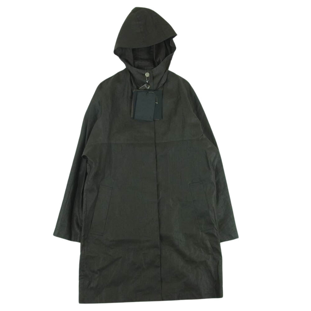 Mackintosh マッキントッシュ YB08-21 リネン フード付き ロング コート 英国製 ダークブラウン系 CHOCO 34【中古】