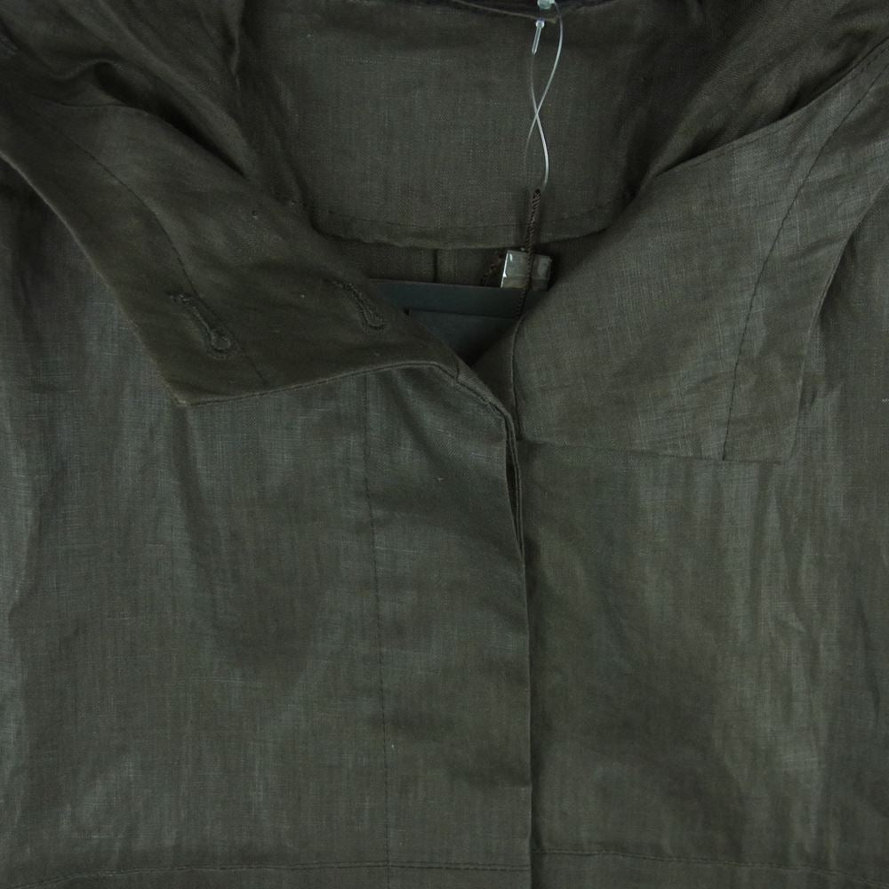 Mackintosh マッキントッシュ YB08-21 リネン フード付き ロング コート 英国製 ダークブラウン系 CHOCO 34【中古】