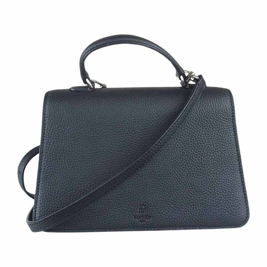 マスダ シボレザー トップハンドル ハンド バッグ ブラック系【中古】