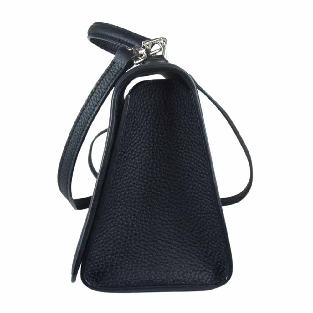 マスダ シボレザー トップハンドル ハンド バッグ ブラック系【中古】