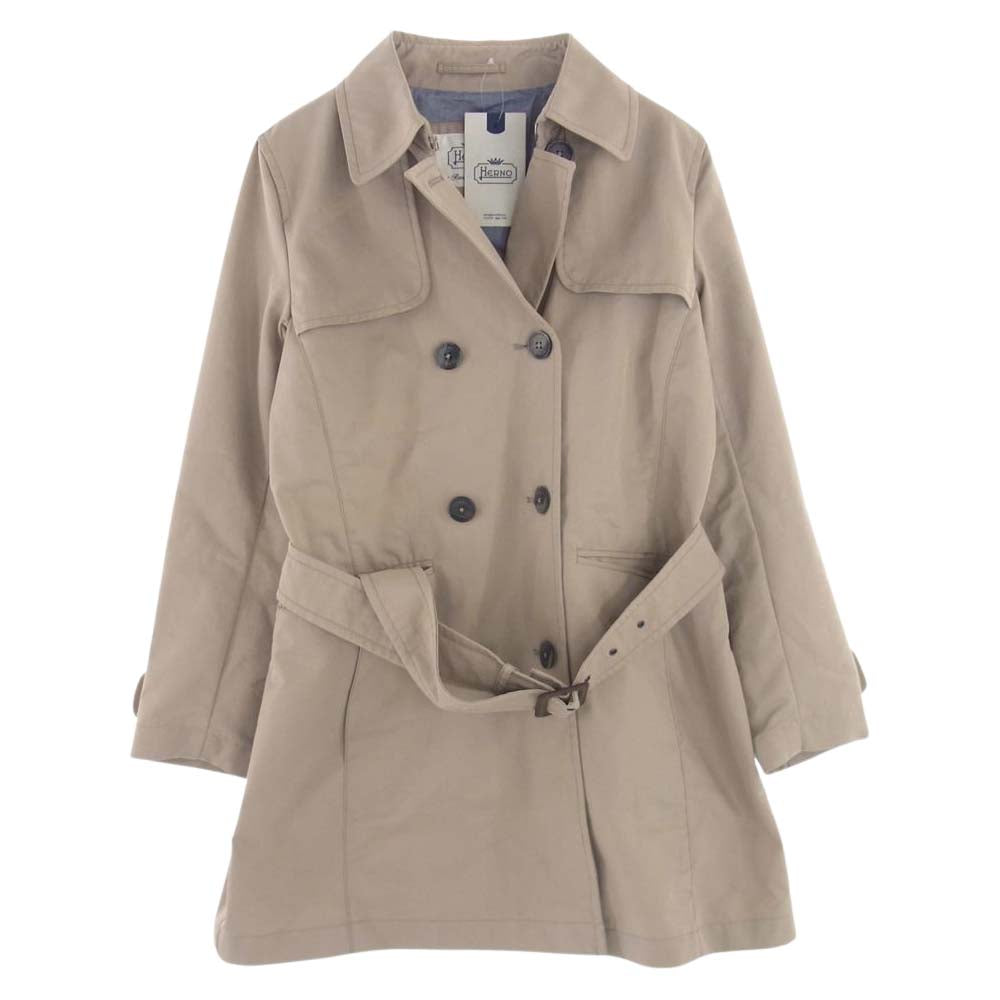 Herno ヘルノ IM0050D 19193 2500 ショート トレンチコート ハーフコート ベージュ系 46【中古】