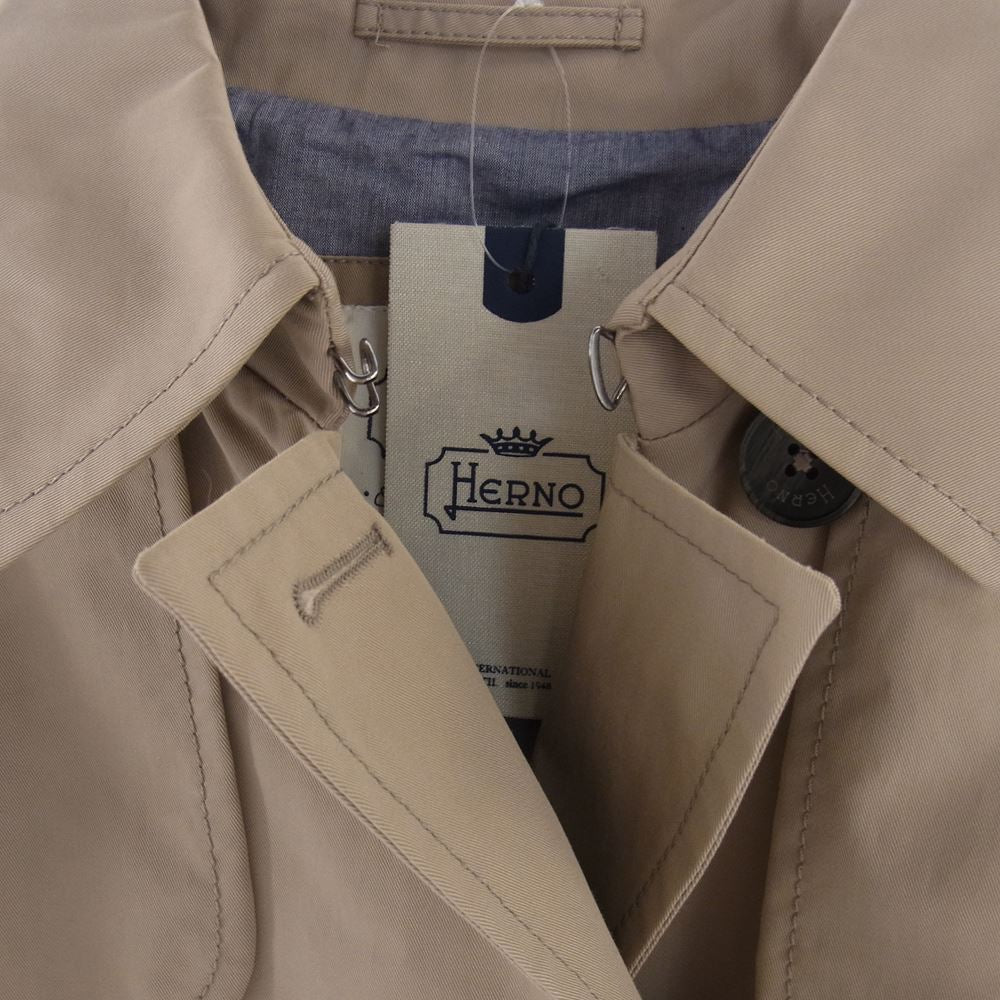 Herno ヘルノ IM0050D 19193 2500 ショート トレンチコート ハーフコート ベージュ系 46【中古】