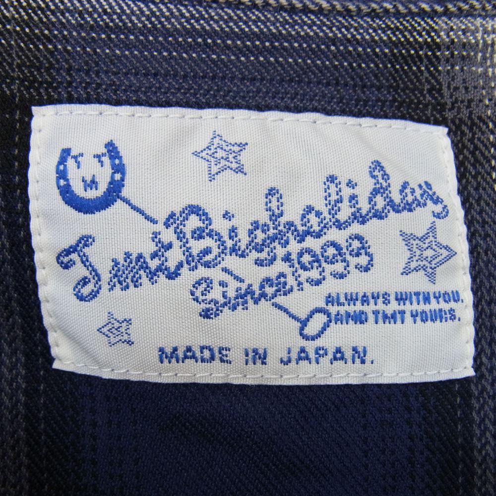 TMT ティーエムティー TSH-S2204 OMBRE PLAID C R SUNSET COLOR SHIRTS チェック グラデーション 長袖 シャツ ブルー系 L【中古】