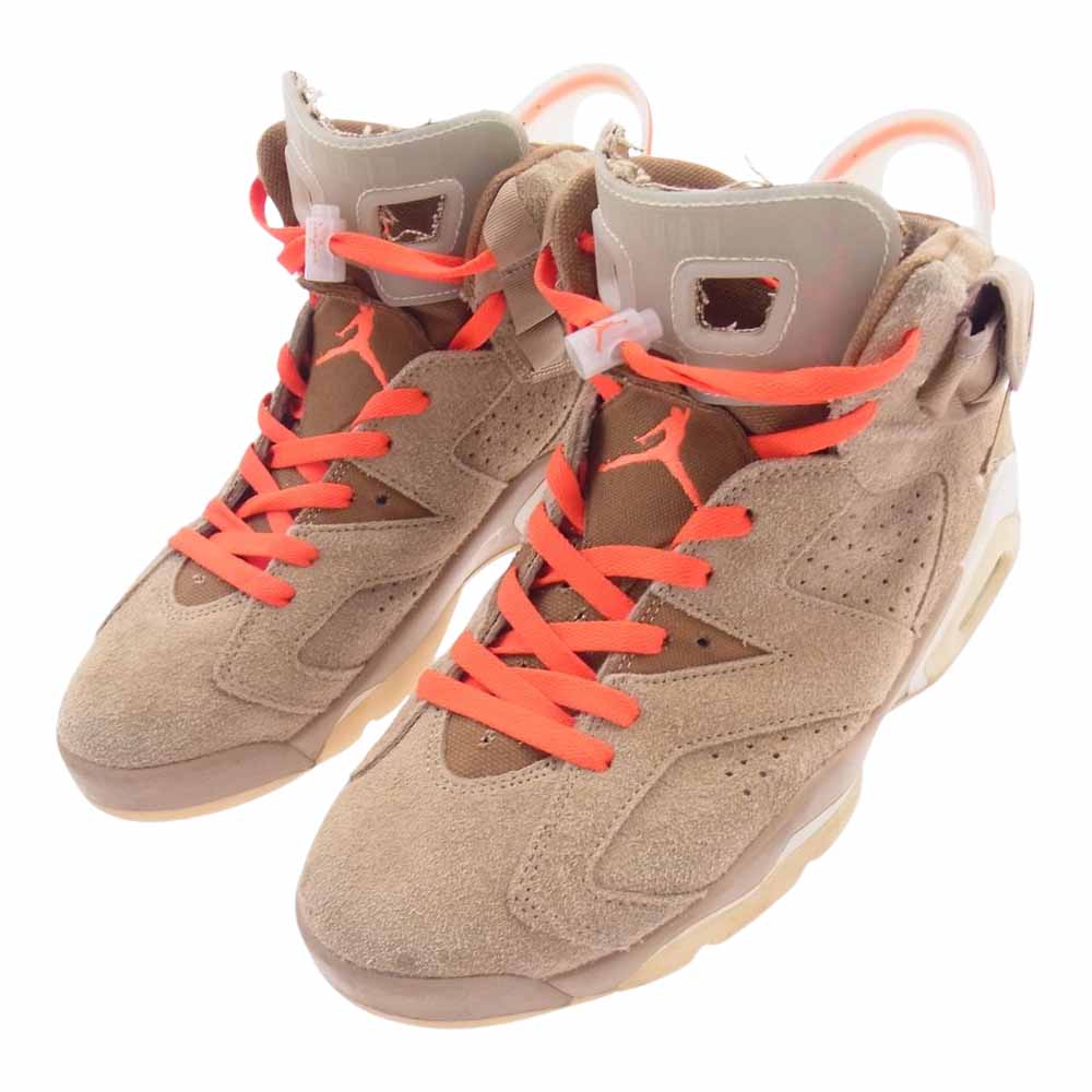 NIKE ナイキ DH0690-200 × Travis Scott トラヴィススコット Air Jordan 6  British Khaki エアジョーダン ブリティッシュカーキ スニーカー ブラウン系 27cm【中古】