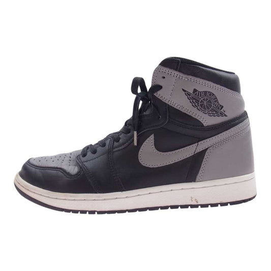 NIKE ナイキ 555088-013 AIR JORDAN 1 RETRO HIGH OG SHADOW AJ1 エアジョーダン レトロ ハイ シャドー スニーカー ブラック系 グレー系 27cm【中古】
