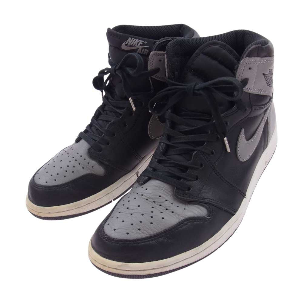 NIKE ナイキ 555088-013 AIR JORDAN 1 RETRO HIGH OG SHADOW AJ1 エアジョーダン レトロ ハイ シャドー スニーカー ブラック系 グレー系 27cm【中古】
