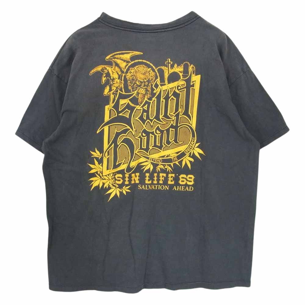 SAINT MICHAEL セントマイケル 23SS SM-S23-0000-115 × NEIGHBORHOOD ネイバーフッド S/S T-SHIRT ポケット プリント Tシャツ グレー系 XL【中古】