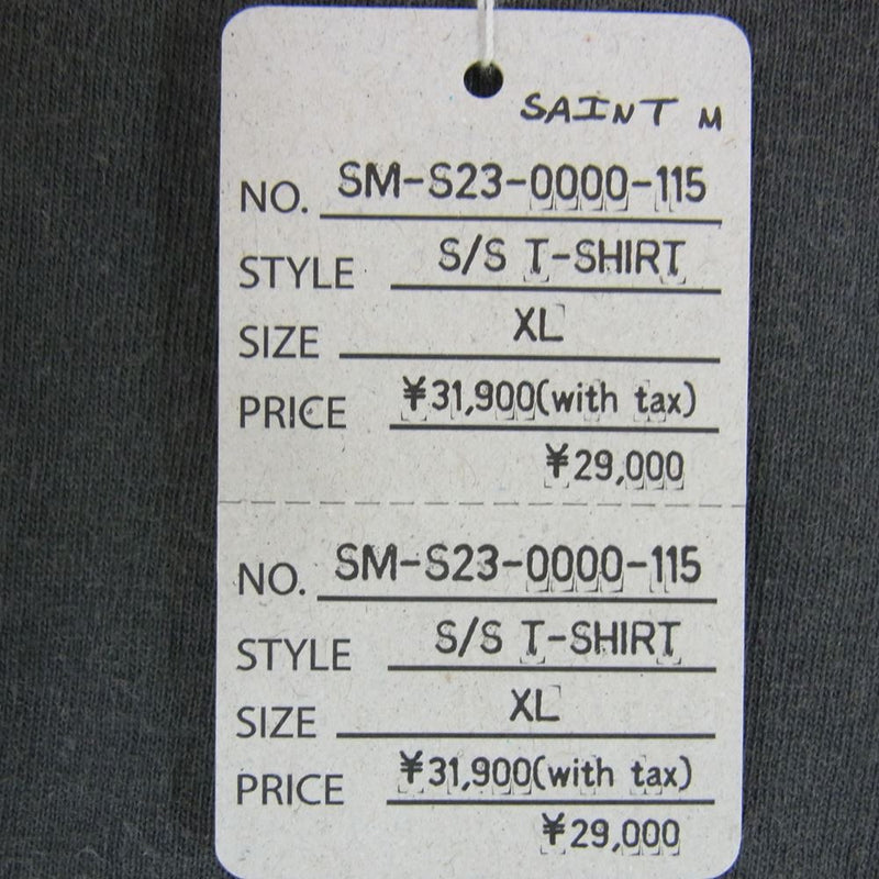 SAINT MICHAEL セントマイケル Ｔシャツ 23SS SM-S23-0000-115 × NEIGHBORHOOD ネイバーフッド S/S T-SHIRT ポケット プリント Tシャツ グレー系 XL