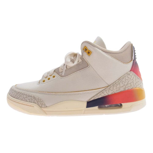 NIKE ナイキ FN0344-901 AIR JORDAN 3 AJ3 RETRO"Medell?n Sunset" エアジョーダン J・バルヴィン サンセット スニーカー オフホワイト系 28cm【極上美品】【中古】