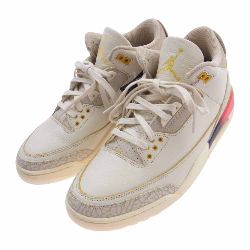 NIKE ナイキ FN0344-901 AIR JORDAN 3 AJ3 RETRO"Medell?n Sunset" エアジョーダン J・バルヴィン サンセット スニーカー オフホワイト系 28cm【極上美品】【中古】