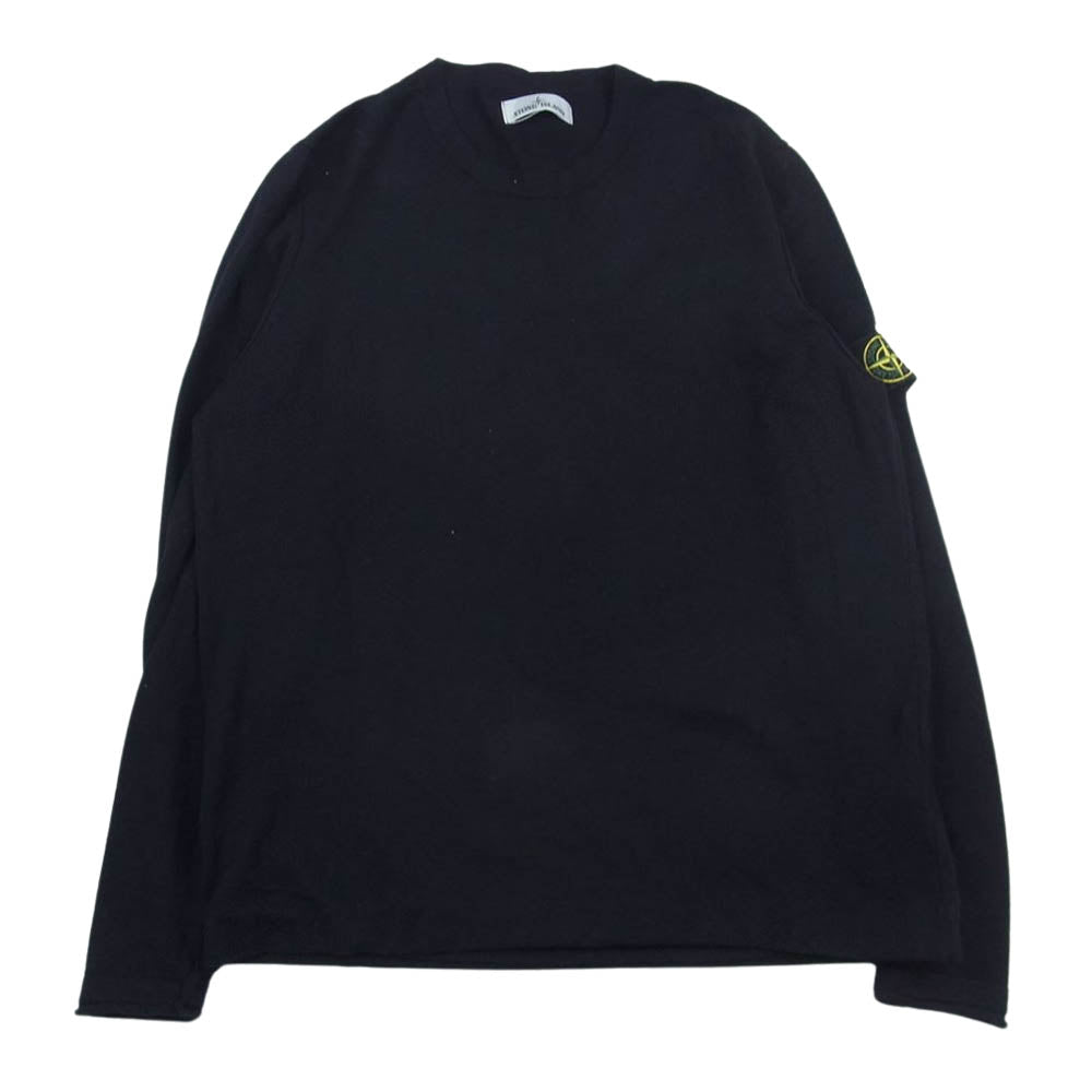 XL肩幅STONE ISLAND ストーンアイランド 7615502B0 ROUND NECK KNITS ラウンド ネック ニット ワッペン ロゴ  セーター ブラック系 XL - kovenda.lt