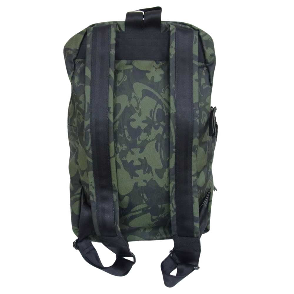 Vivienne Westwood ヴィヴィアンウエストウッド VWB723  オーブ ロゴ カモフラージュ ユニセックス リュック バッグパック ブラック系 モスグリーン系【新古品】【未使用】【中古】