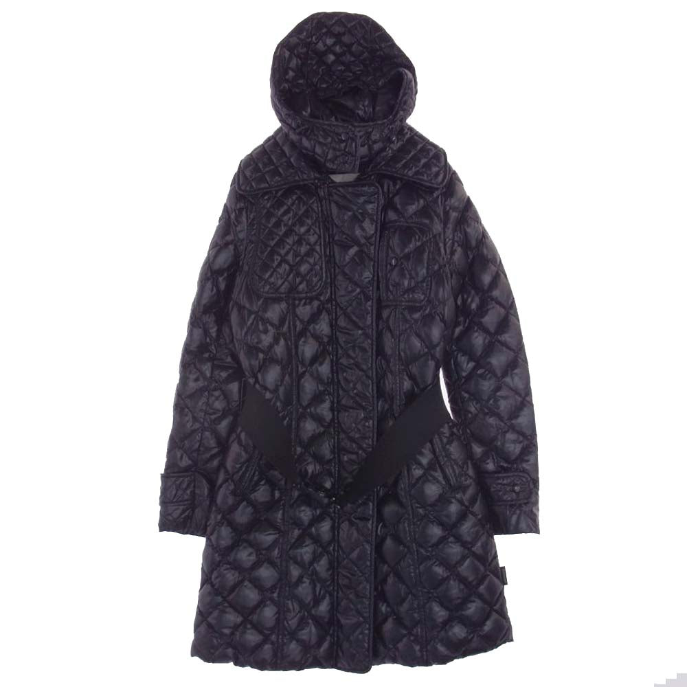 MONCLER モンクレール 920-093-49352-00 国内正規品 MONTARGIS フード付き ロゴバックルベルト付き キルティング ダウンコート ブラック系  0 【中古】