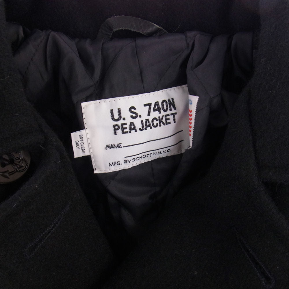 schott ショット ウール Pコート ブラック系 38【中古】