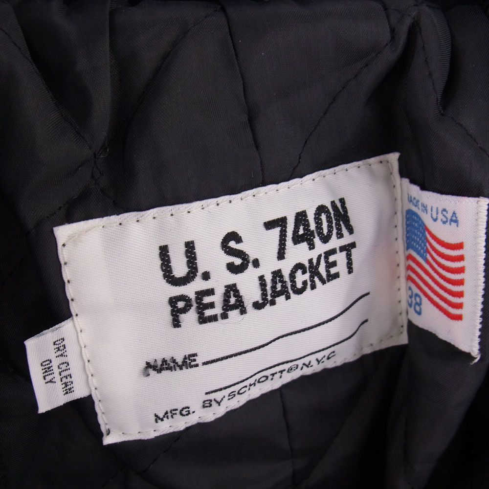 schott ショット ウール Pコート ブラック系 38【中古】 – ブランド