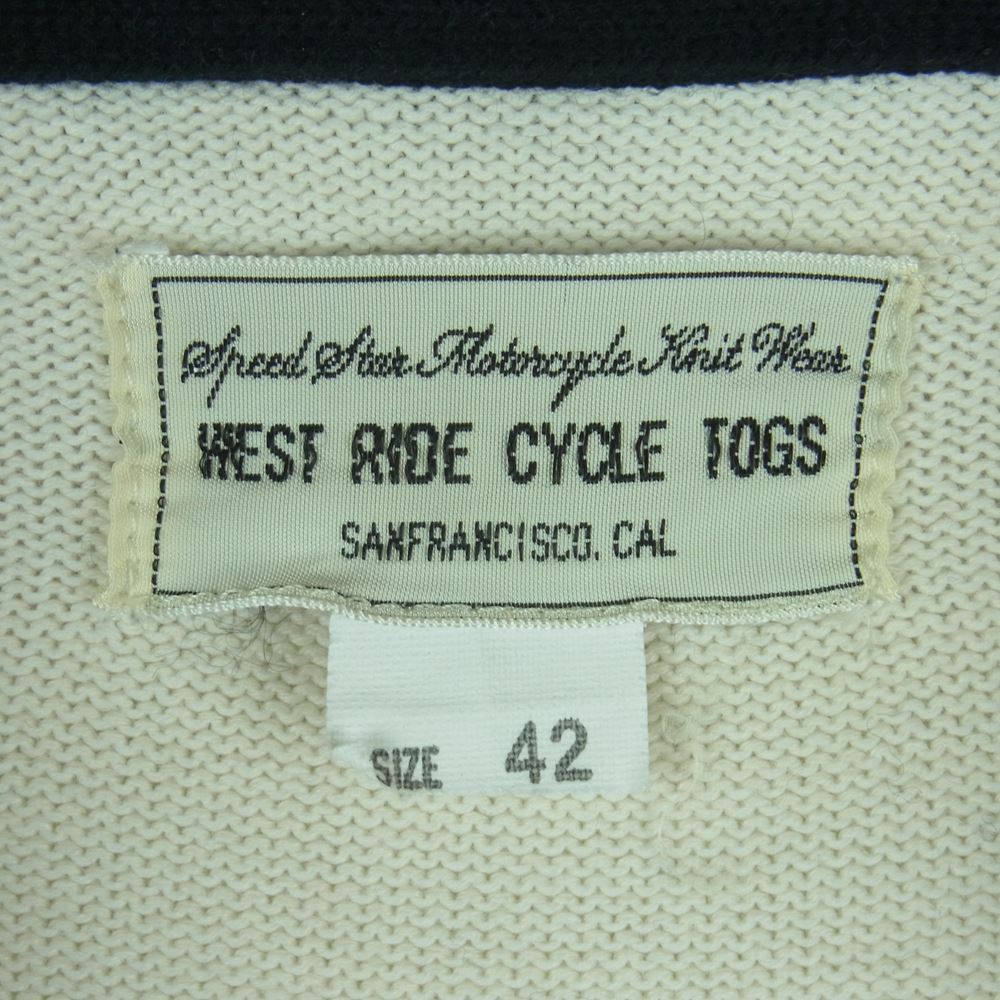 ウエストライド OHIO RAMBLERS ハーフジップ ニット 日本製 オフホワイト系 ブラック系 42【中古】