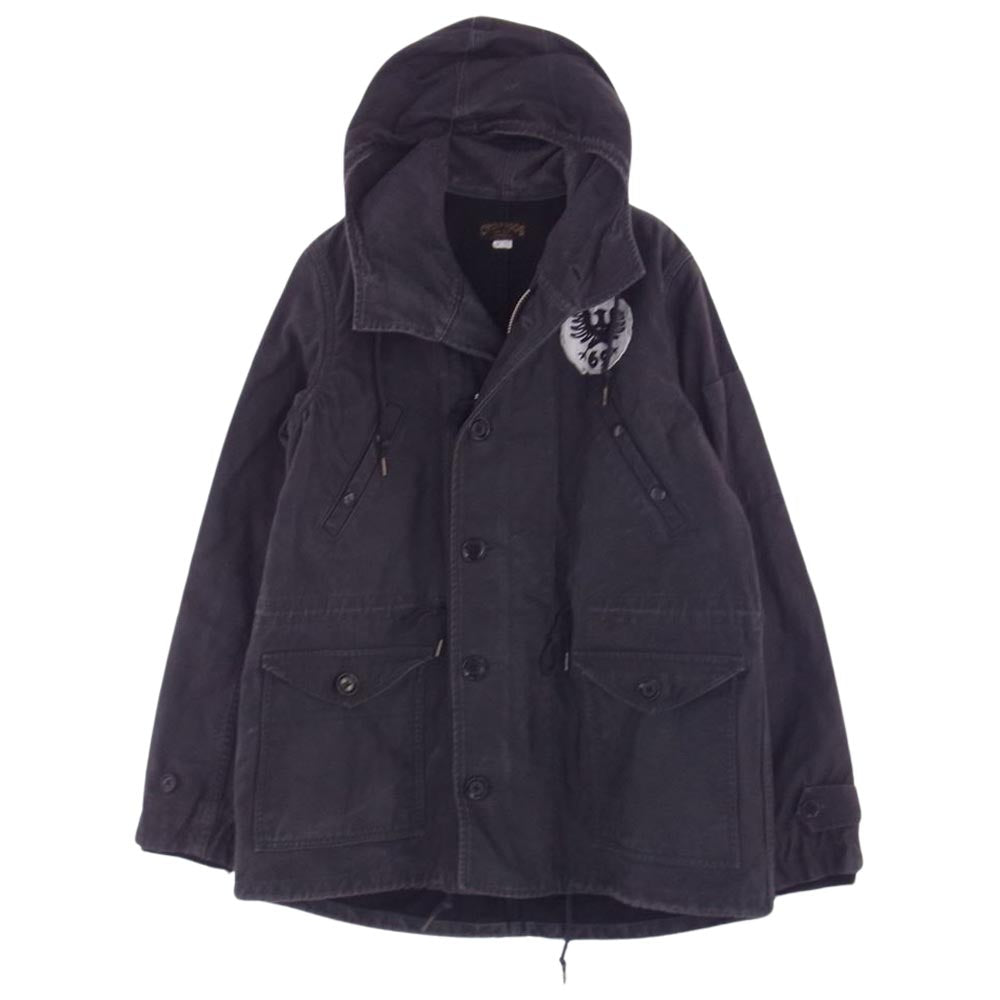 ウエストライド CHOPPER SAVED MY LIFE ガール プリント アーミー フード ジャケット ダークグレー系 40【中古】