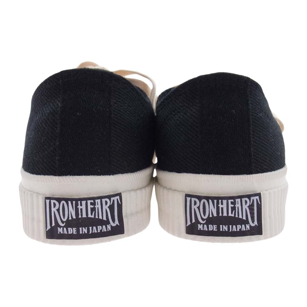 IRON HEART アイアンハート IHSN-01 IH LOW CUT ローカット キャンバス スニーカー  ブラック系 9.5【新古品】【未使用】【中古】