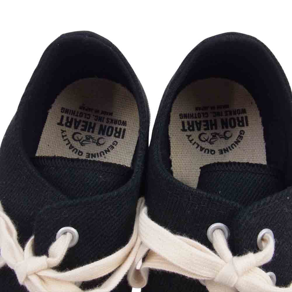 IRON HEART アイアンハート IHSN-01 IH LOW CUT ローカット キャンバス スニーカー  ブラック系 9.5【新古品】【未使用】【中古】