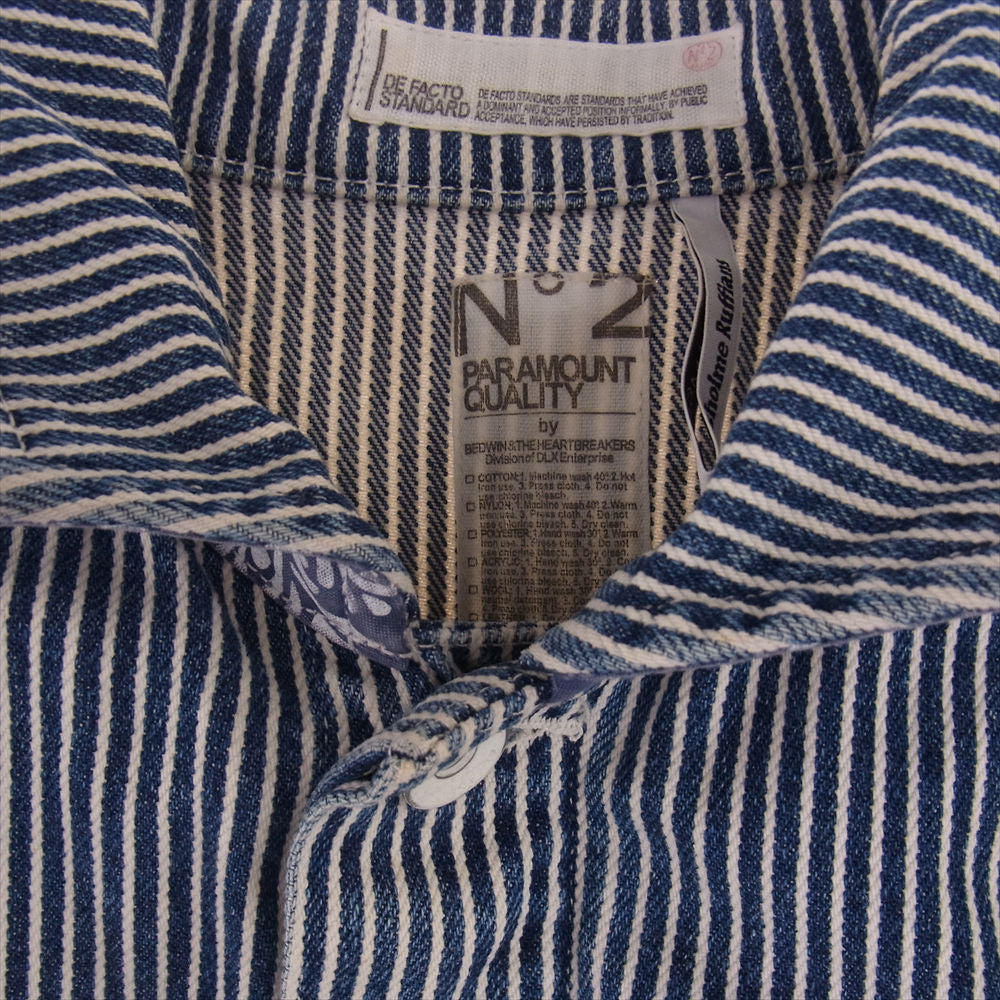 ベドウィン × PARAMOUNT パラマウント ヒッコリー カバーオール ジャケット ライトブルー系【中古】