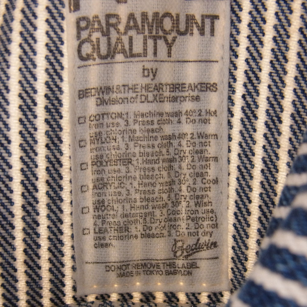 ベドウィン × PARAMOUNT パラマウント ヒッコリー カバーオール ジャケット ライトブルー系【中古】