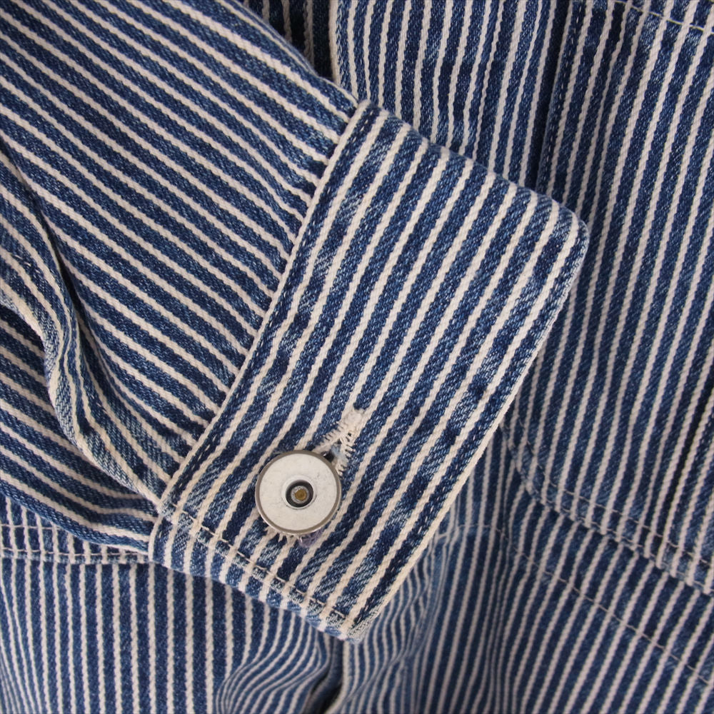 ベドウィン × PARAMOUNT パラマウント ヒッコリー カバーオール ジャケット ライトブルー系【中古】