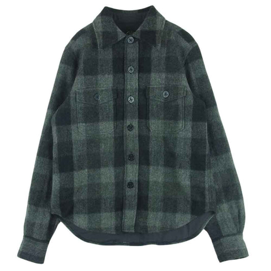 Rags McGREGOR ラグスマックレガー LODEN STEINER CPO JACKET ウール チェック 長袖 シャツ 日本製 グレー系 M【中古】