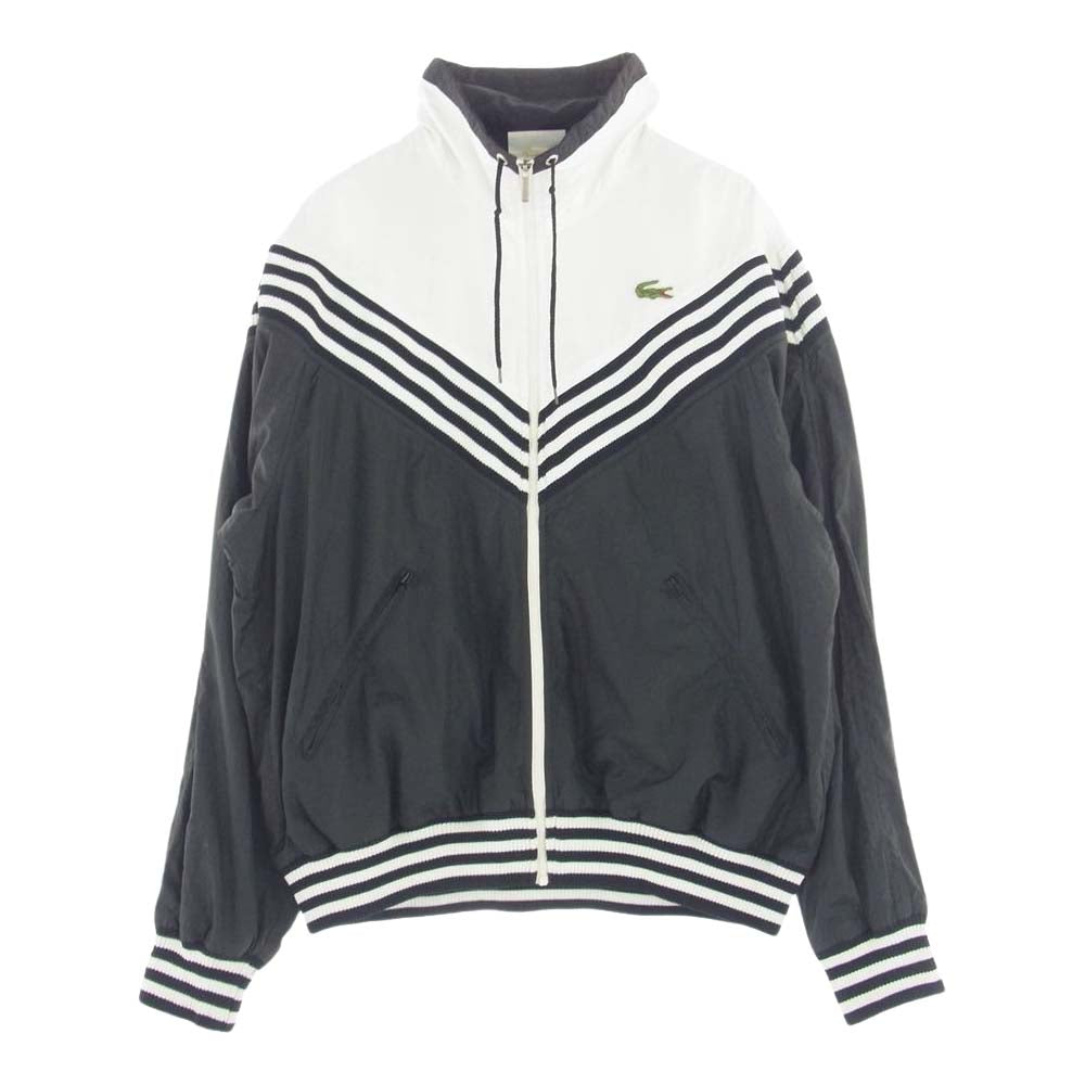 LACOSTE ラコステ CHEMISE シュミーズ ロゴワッペン ワニ刺繍 フルジップハイネック トラックジャケット ブラック系 ホワイト系 180/4【中古】