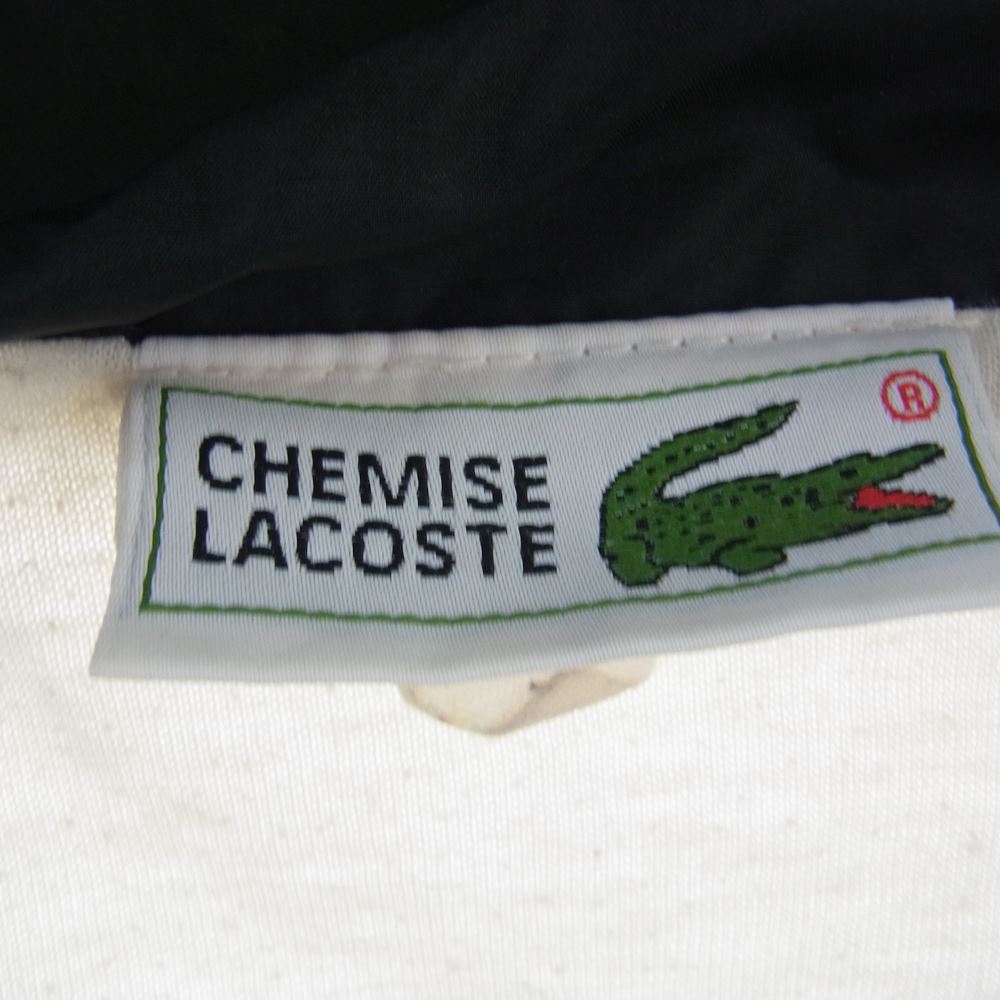 LACOSTE ラコステ CHEMISE シュミーズ ロゴワッペン ワニ刺繍 フルジップハイネック トラックジャケット ブラック系 ホワイト系 180/4【中古】