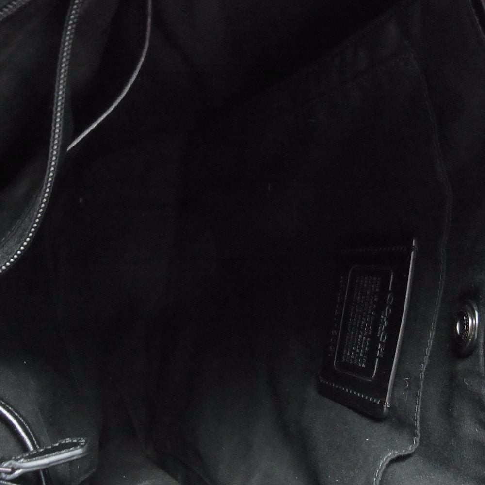 COACH コーチ 5091 シグネチャー レザー リュック バックパック ブラック系【中古】