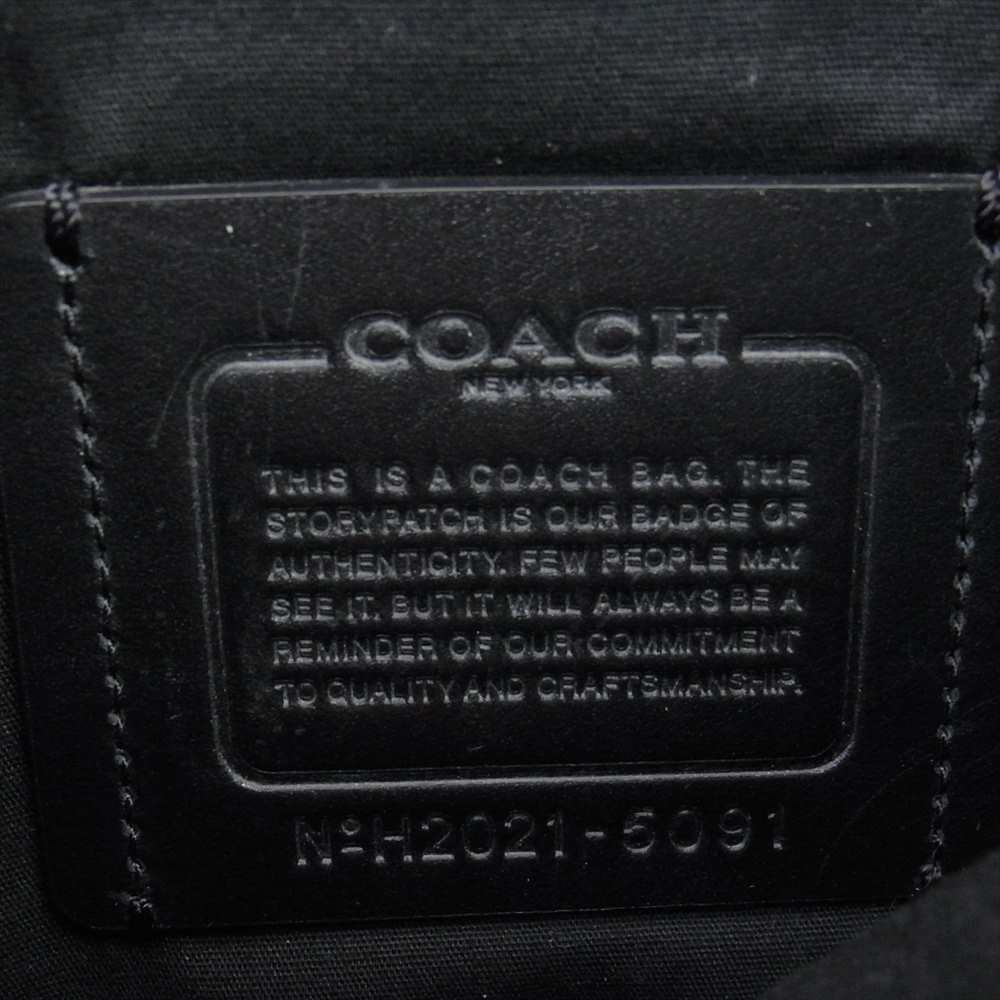 COACH コーチ 5091 シグネチャー レザー リュック バックパック ブラック系【中古】
