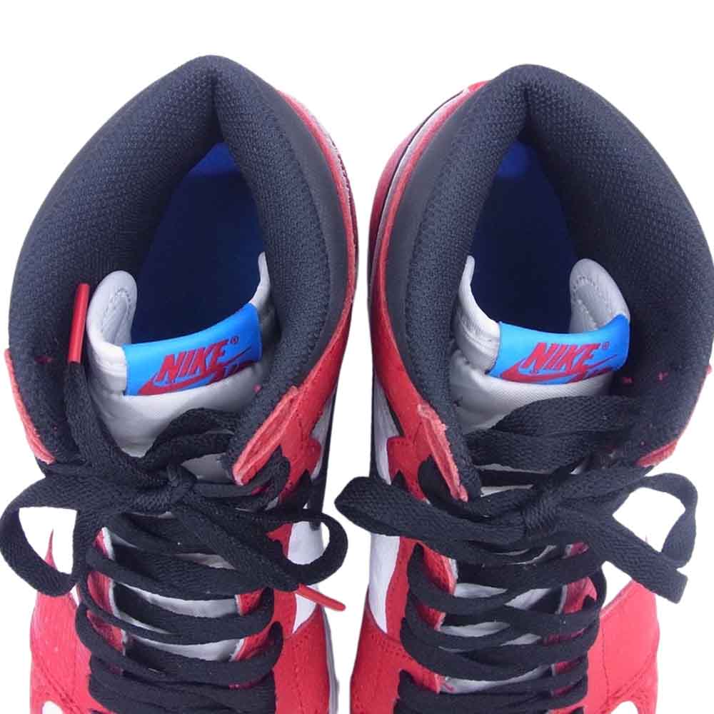 NIKE ナイキ 555088-602 Spiderman Air Jordan 1 Origin Story スパイダーマン エアジョーダン ハイカット スニーカー ホワイト系 レッド系 27.5cm【中古】