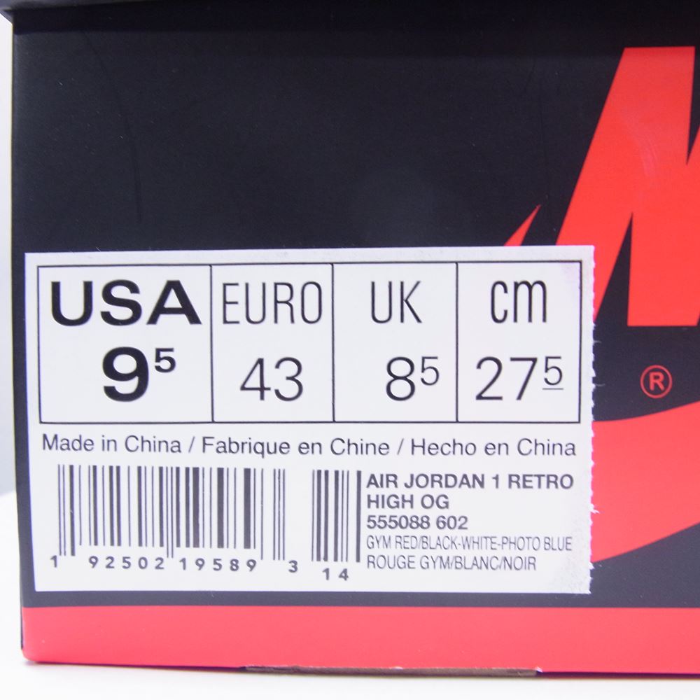 NIKE ナイキ 555088-602 Spiderman Air Jordan 1 Origin Story スパイダーマン エアジョーダン ハイカット スニーカー ホワイト系 レッド系 27.5cm【中古】