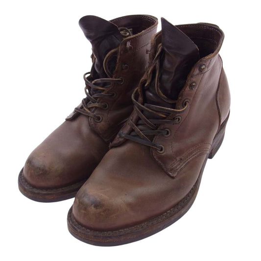 VIBERG ヴァイバーグ レースアップ レザー ワーク ブーツ ブラウン系 8D【中古】