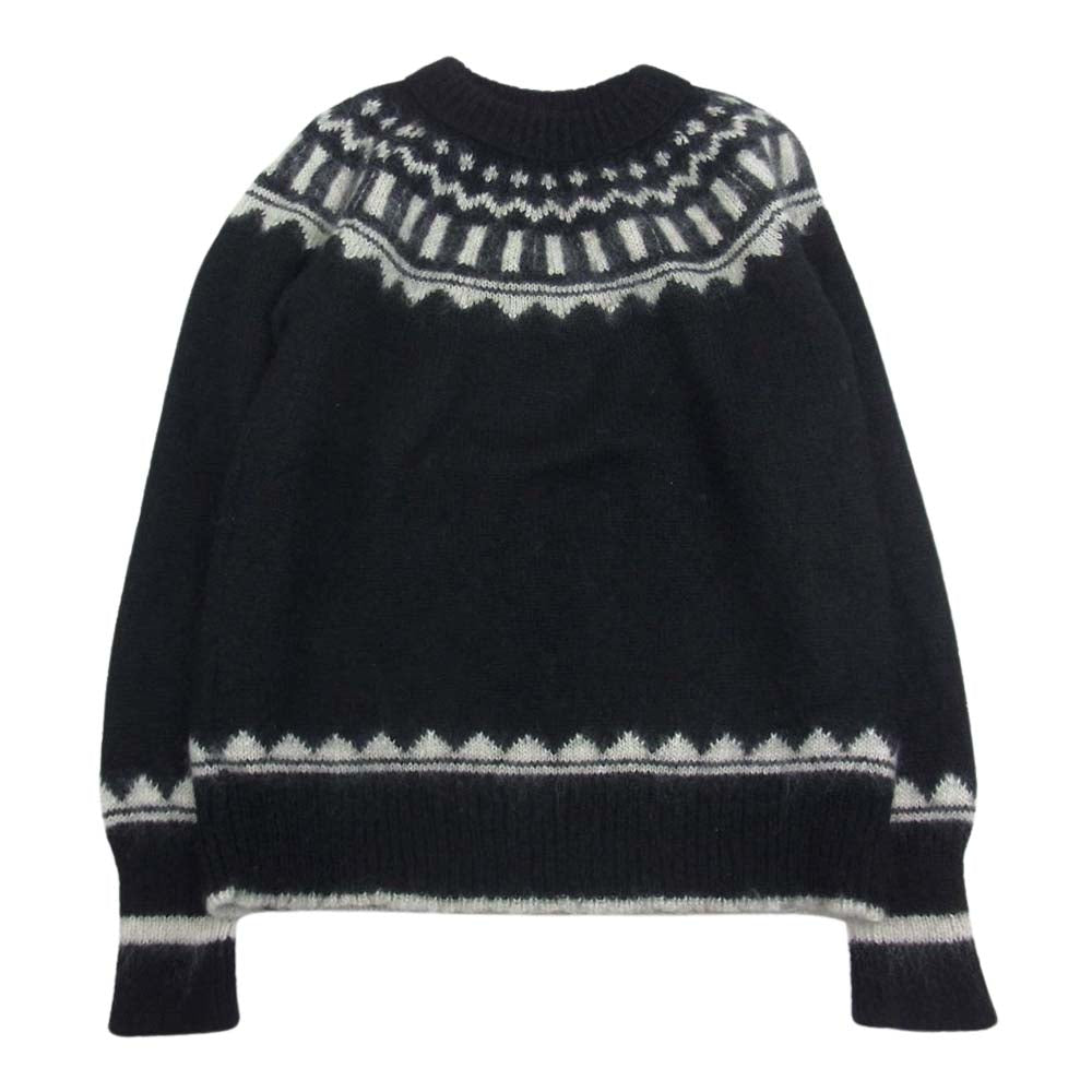 ザ・リラクス 17AW 17FW-REKN-053-J フェアアイル シルク混 モヘヤ モヘア ウール ニット セーター ブラック系 48【中古】