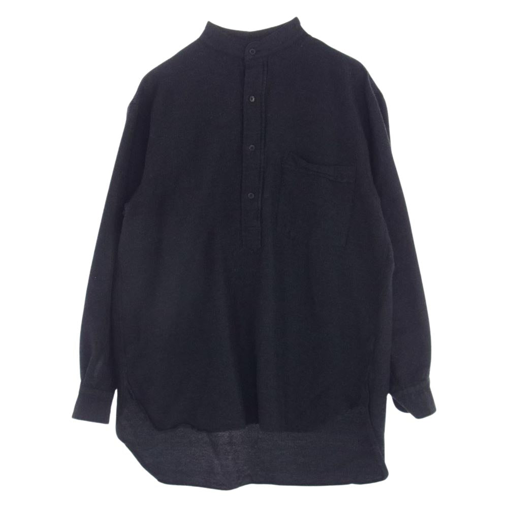 COMOLI コモリ 19AW Q03-02004 ウール シルク プルオーバー シャツ チャコール ブラック系【中古】