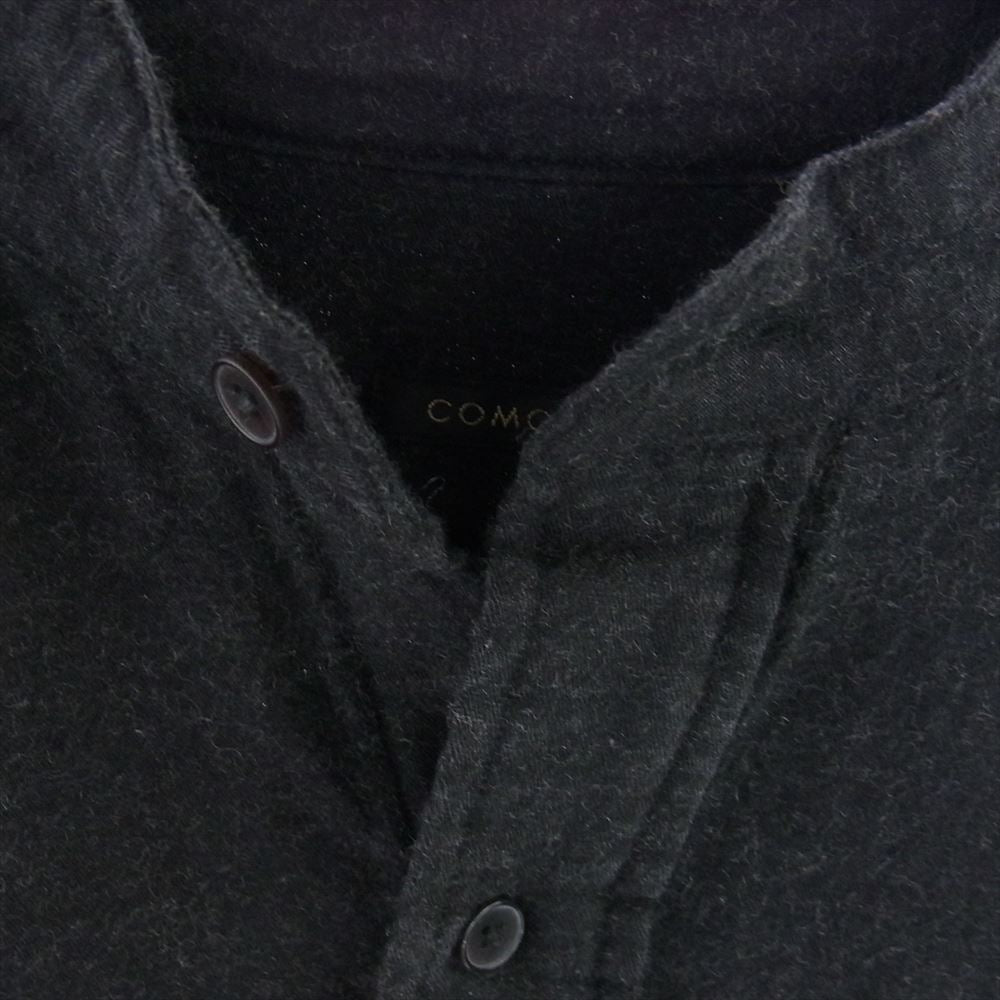 COMOLI コモリ 19AW Q03-02004 ウール シルク プルオーバー シャツ チャコール ブラック系【中古】
